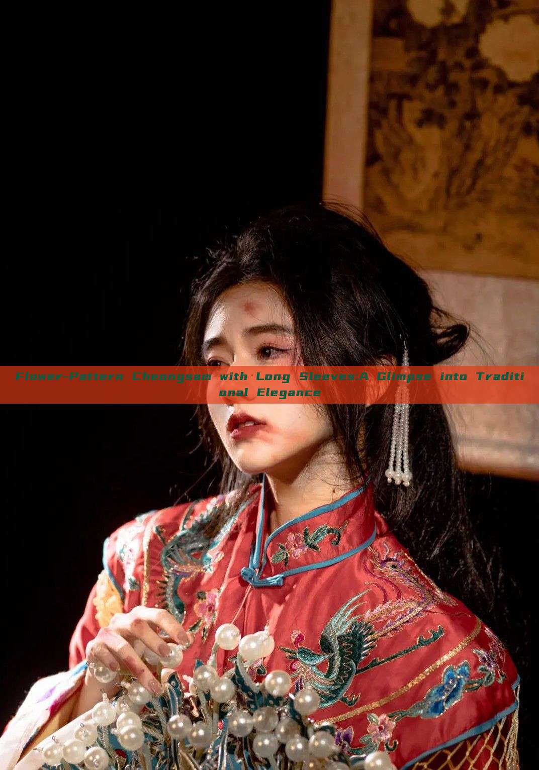 Flower-Pattern Cheongsam with Long Sleeves:A Glimpse into Traditional Elegance
