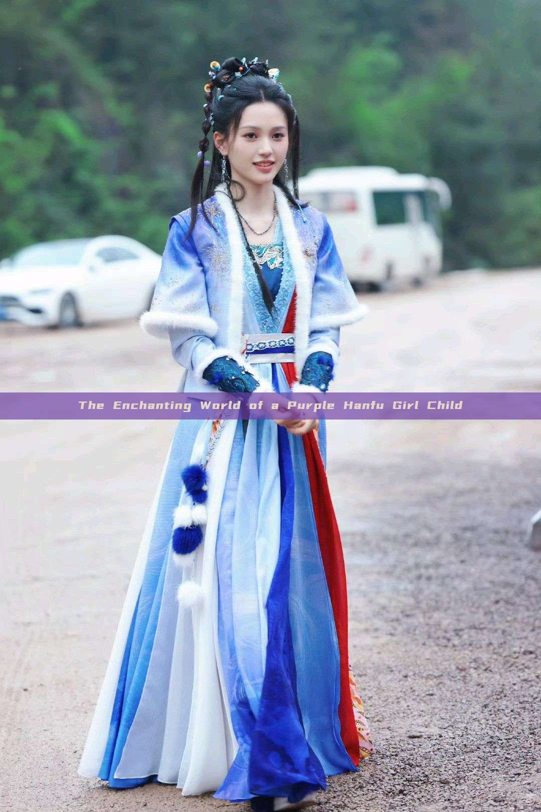 The Enchanting World of a Purple Hanfu Girl Child