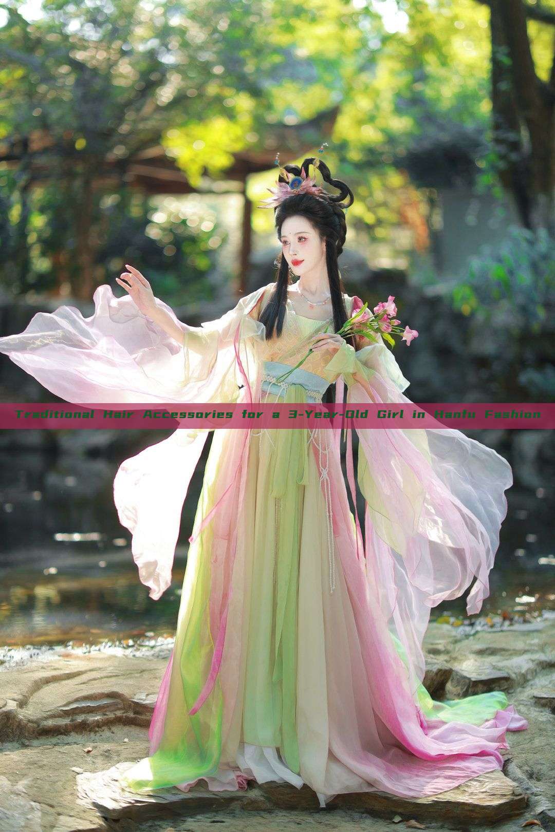 Traditional Hair Accessories for a 3-Year-Old Girl in Hanfu Fashion