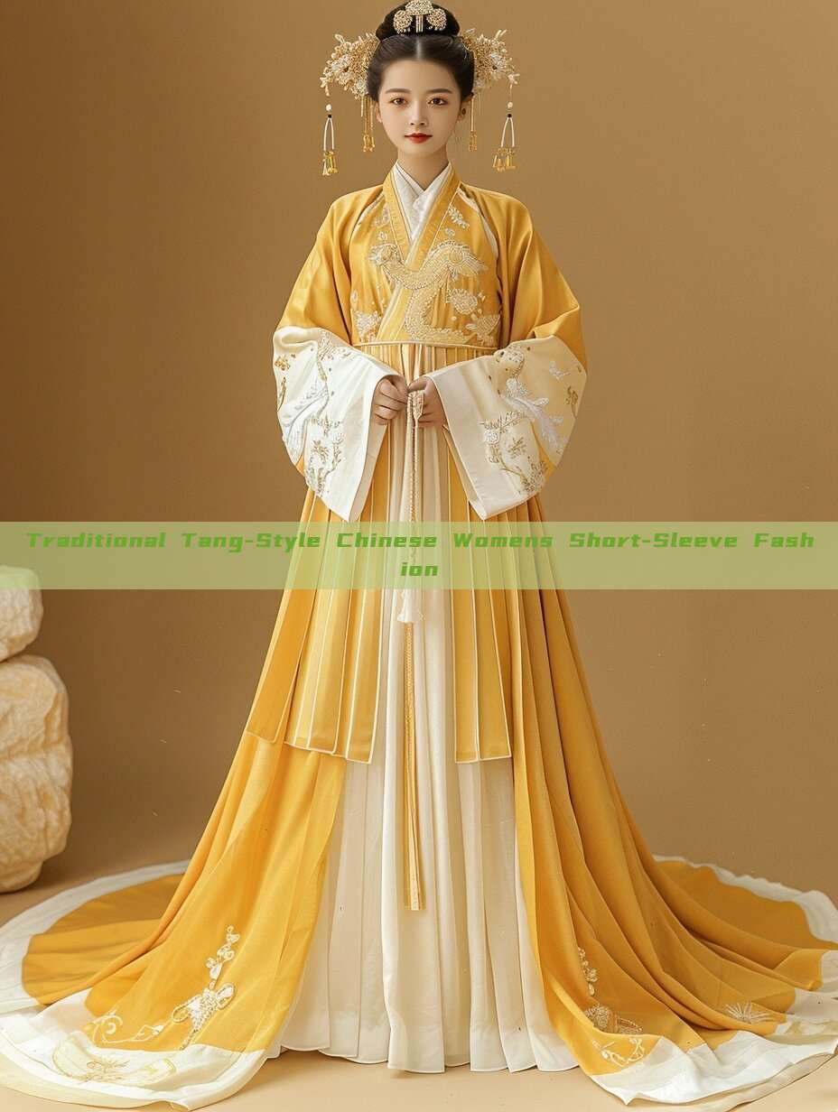 Traditional Tang-Style Chinese Womens Short-Sleeve Fashion
