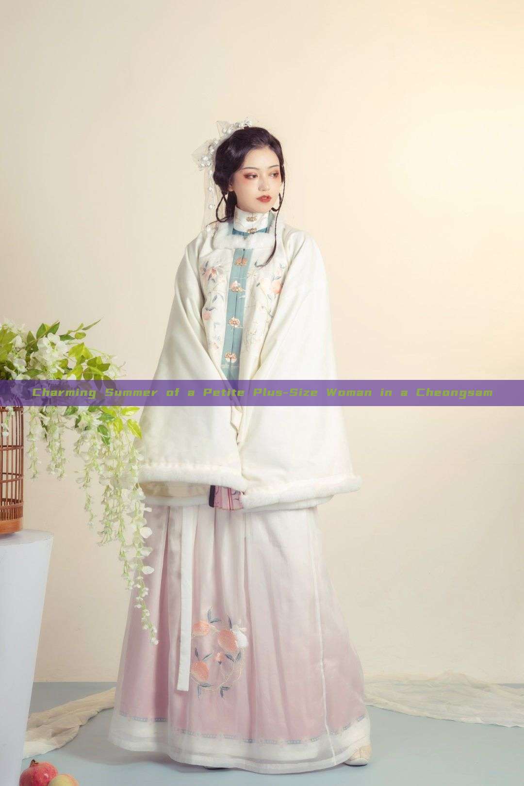 Charming Summer of a Petite Plus-Size Woman in a Cheongsam
