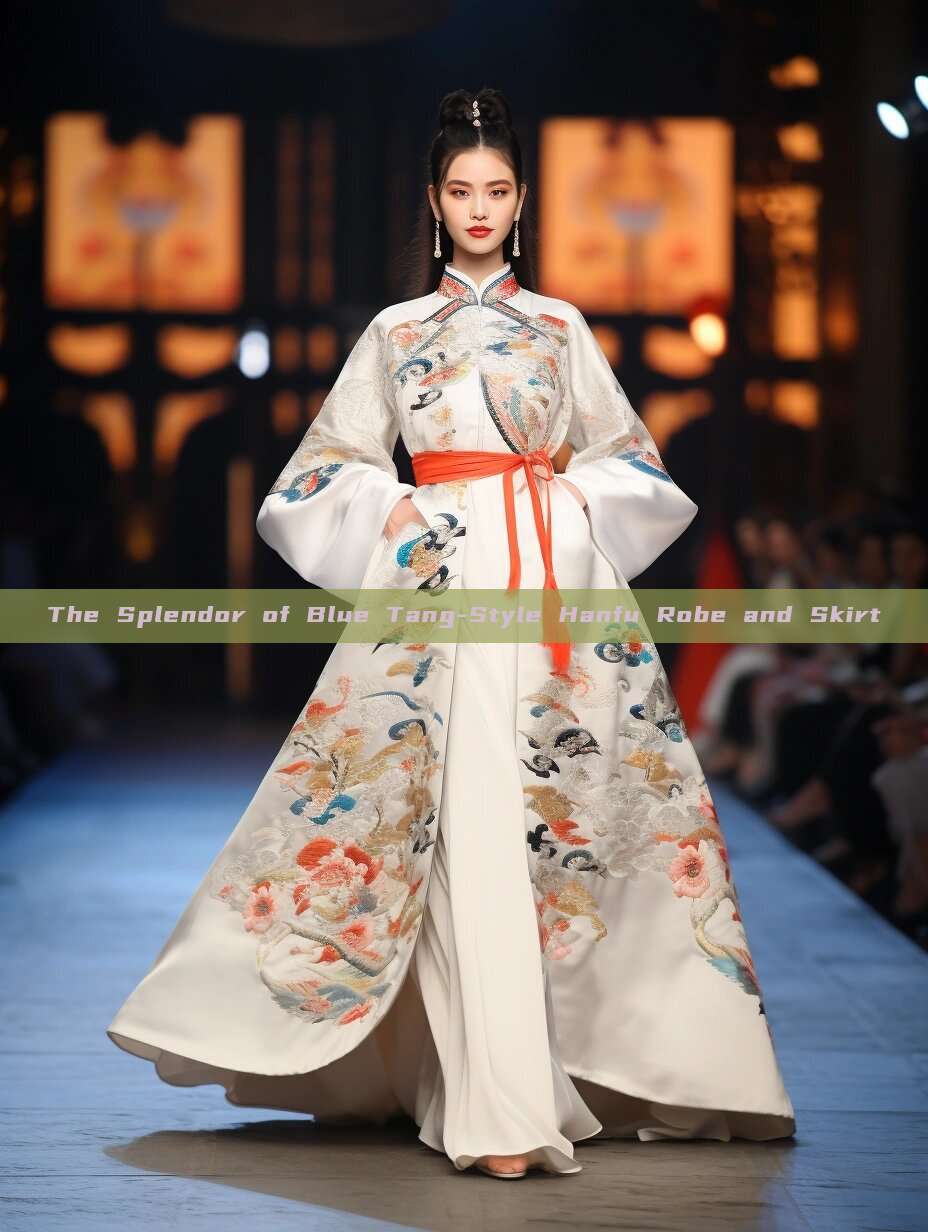 The Splendor of Blue Tang-Style Hanfu Robe and Skirt The Splendor of Blue Tang-Style Hanfu Robe and Skirt