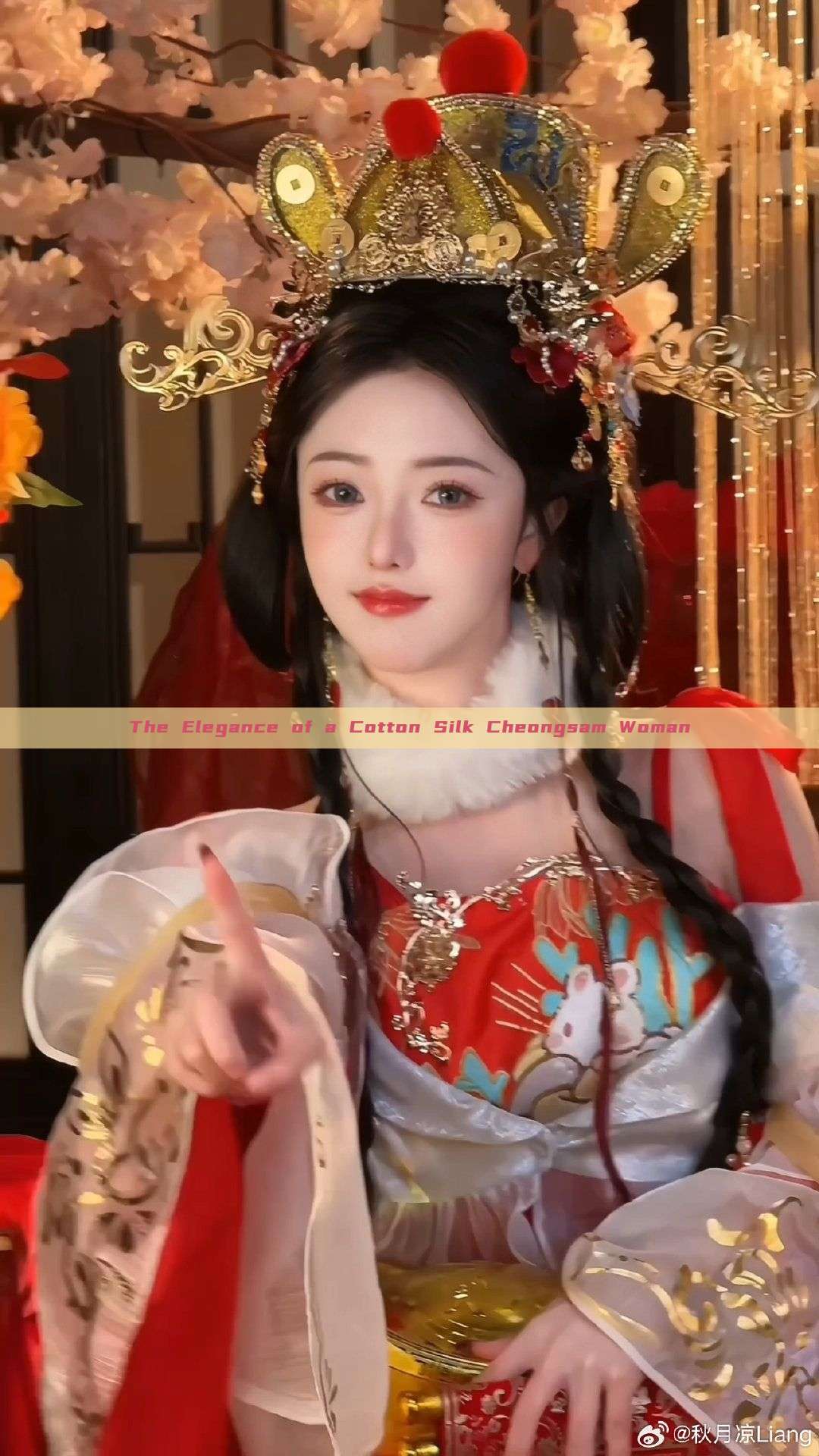 The Elegance of a Cotton Silk Cheongsam Woman The Elegance of a Cotton Silk Cheongsam Woman