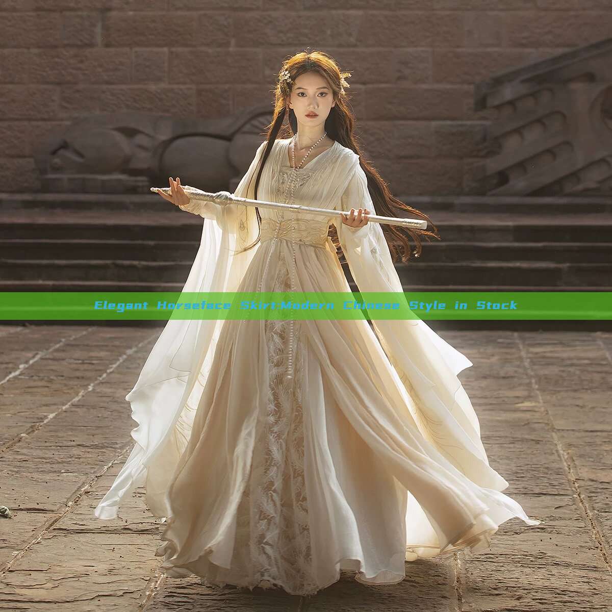 Elegant Horseface Skirt:Modern Chinese Style in Stock Elegant Horseface Skirt:Modern Chinese Style in Stock
