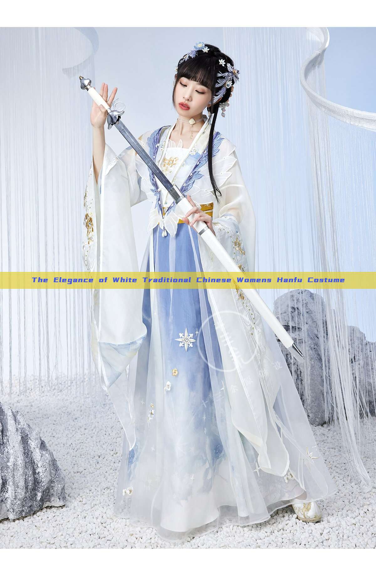 The Elegance of White Traditional Chinese Womens Hanfu Costume The Elegance of White Traditional Chinese Womens Hanfu Costume