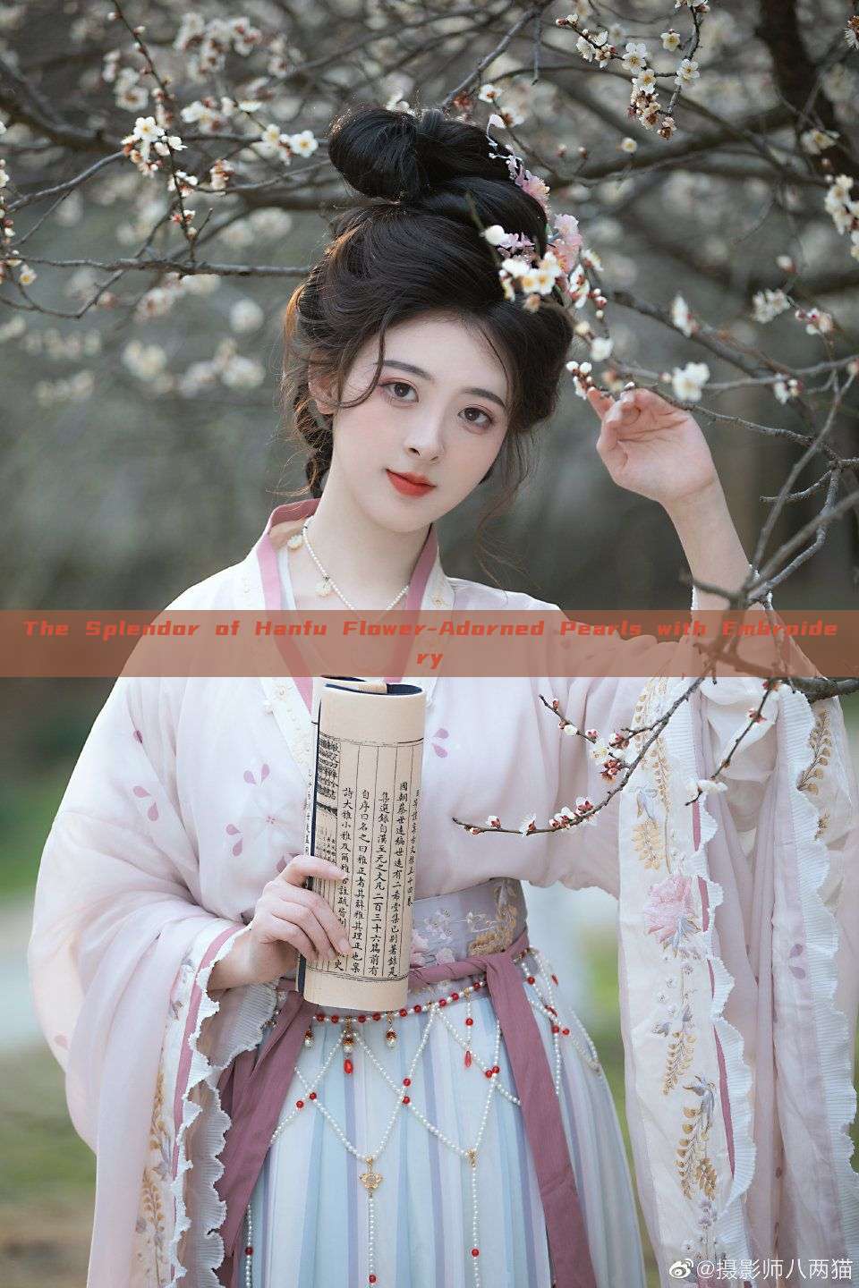 The Splendor of Hanfu Flower-Adorned Pearls with Embroidery The Splendor of Hanfu Flower-Adorned Pearls with Embroidery
