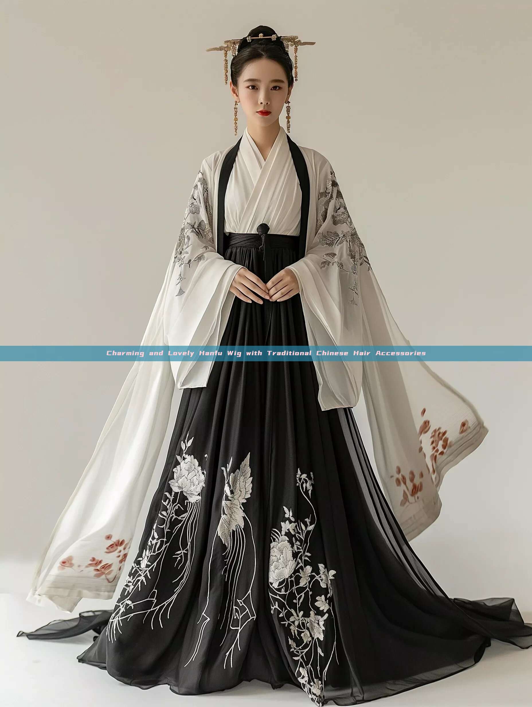 Charming and Lovely Hanfu Wig with Traditional Chinese Hair Accessories