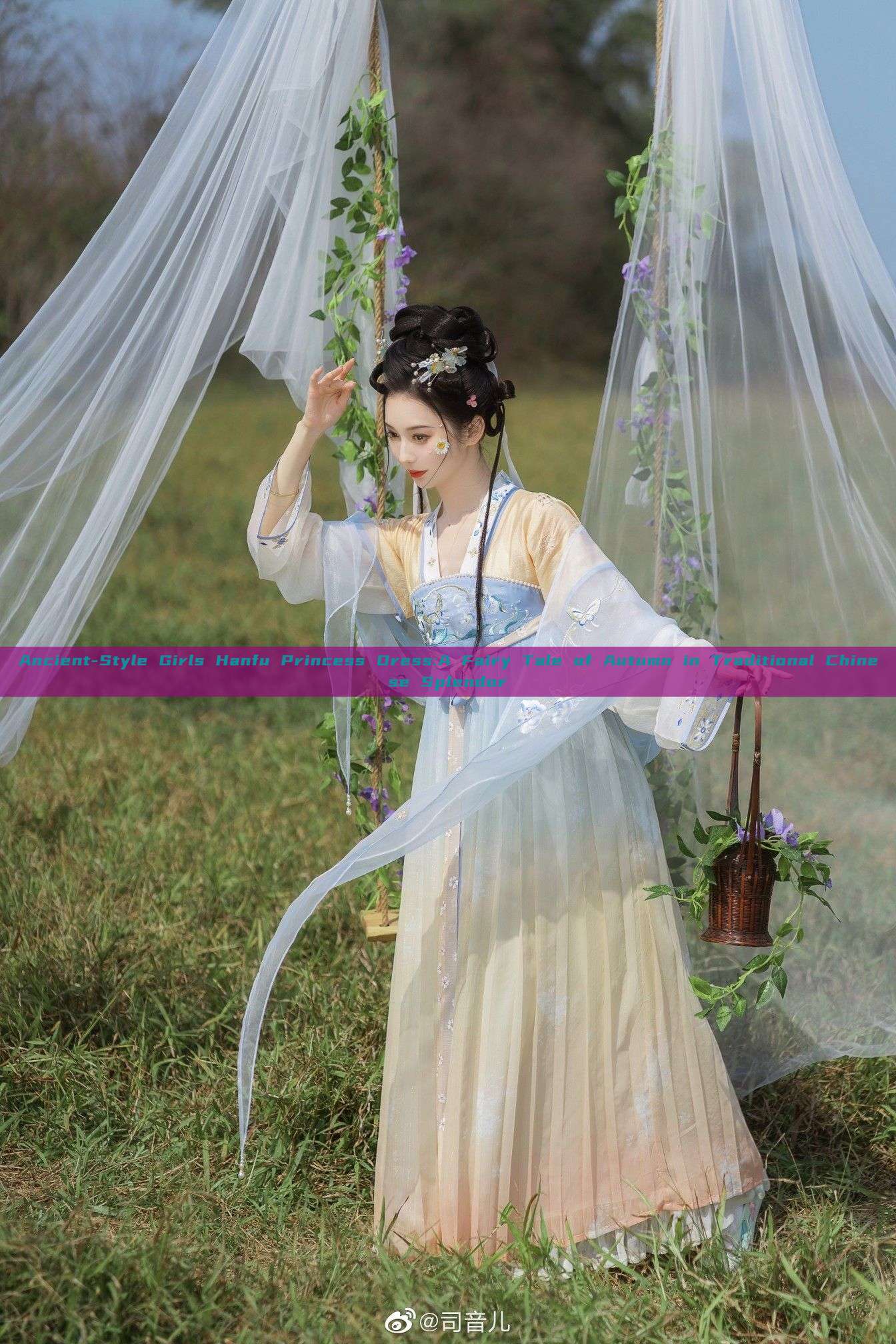 Ancient-Style Girls Hanfu Princess Dress:A Fairy Tale of Autumn in Traditional Chinese Splendor