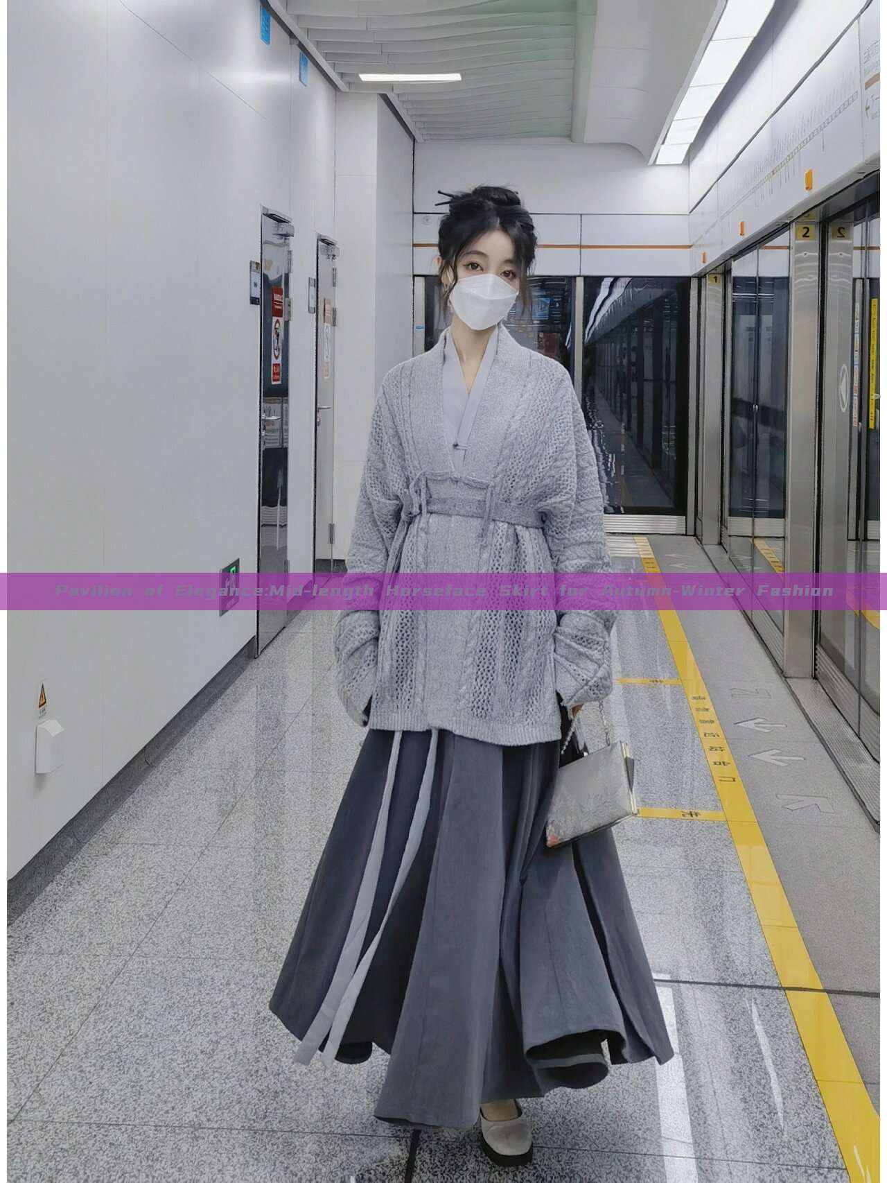 Pavilion of Elegance:Mid-length Horseface Skirt for Autumn-Winter Fashion Pavilion of Elegance:Mid-length Horseface Skirt for Autumn-Winter Fashion