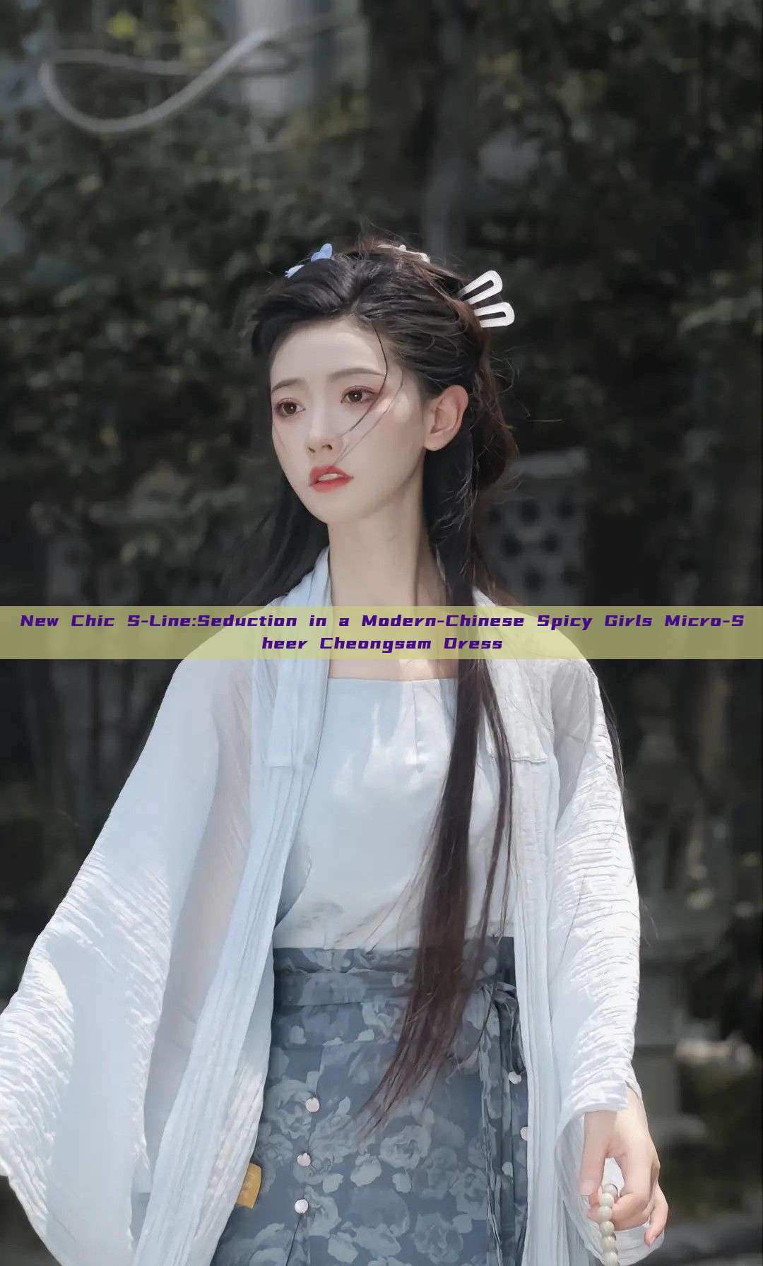 New Chic S-Line:Seduction in a Modern-Chinese Spicy Girls Micro-Sheer Cheongsam Dress