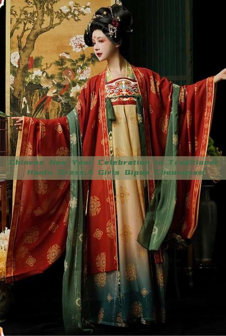 Chinese New Year Celebration in Traditional Hanfu Dress:A Girls Qipao Cheongsam Chinese New Year Celebration in Traditional Hanfu Dress:A Girls Qipao Cheongsam