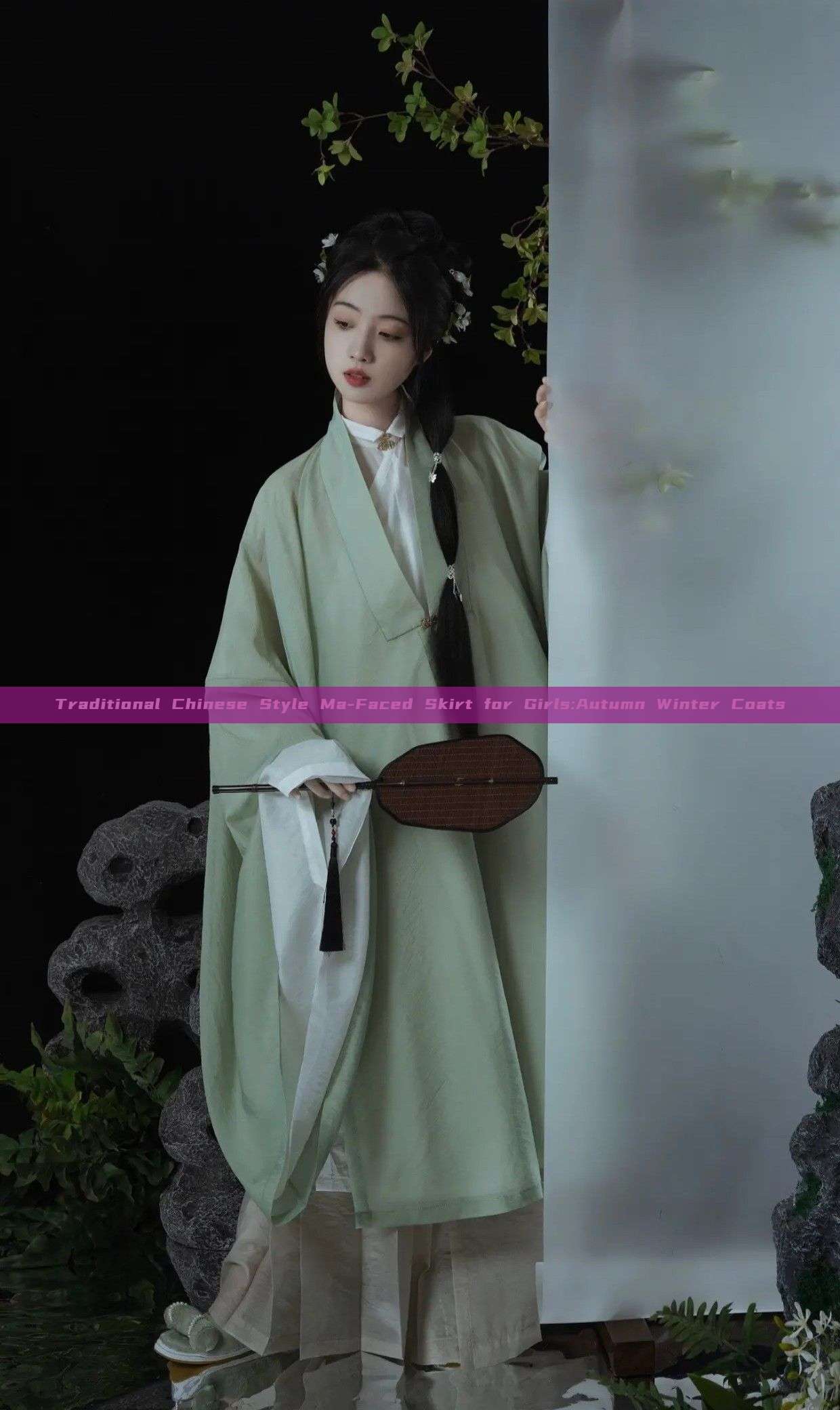 Traditional Chinese Style Ma-Faced Skirt for Girls:Autumn Winter Coats
