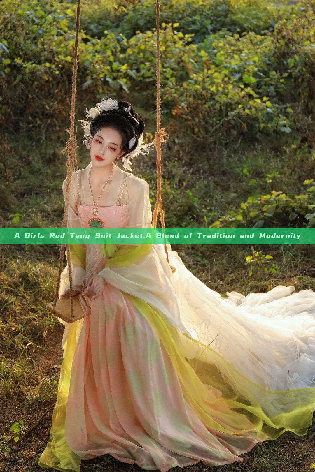 A Girls Red Tang Suit Jacket:A Blend of Tradition and Modernity