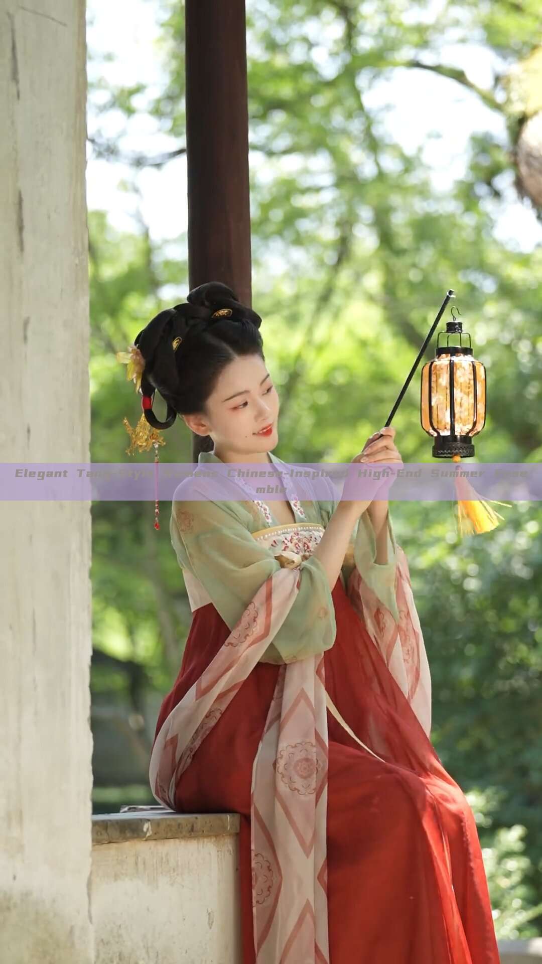 Elegant Tang-Style Womens Chinese-Inspired High-End Summer Ensemble