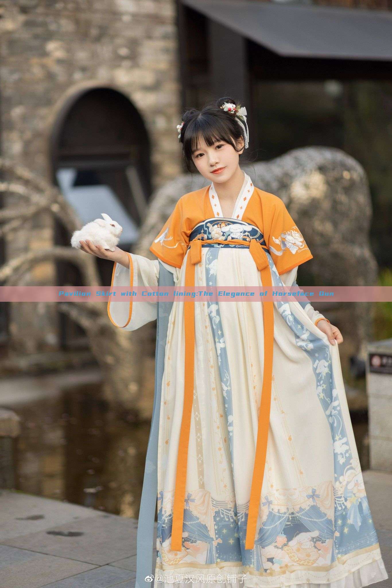 Pavilion Skirt with Cotton lining:The Elegance of Horseface Qun Pavilion Skirt with Cotton lining:The Elegance of Horseface Qun