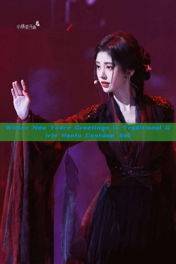 Winter New Years Greetings in Traditional Girls Hanfu Costume Set