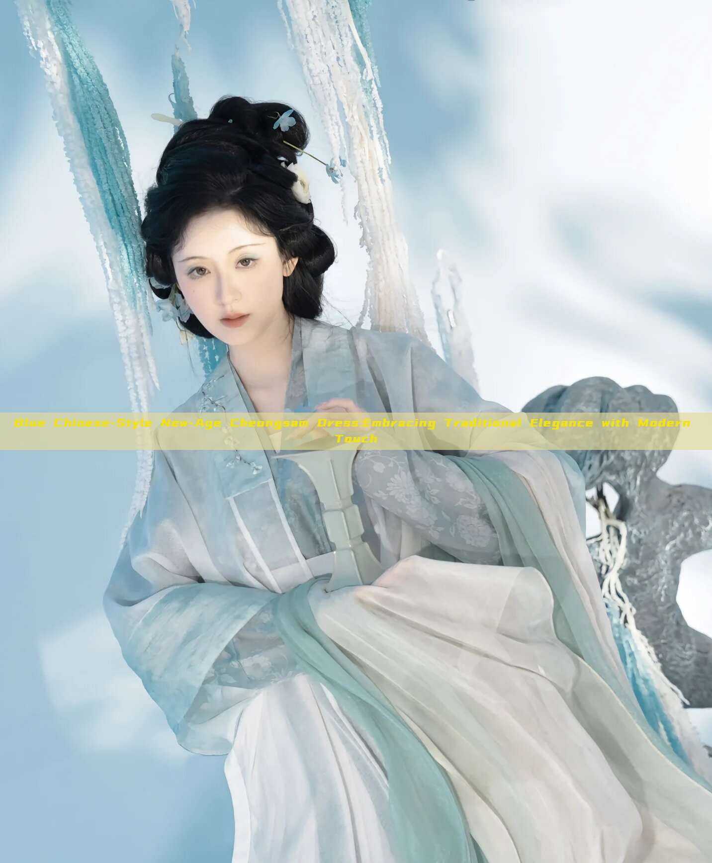 Blue Chinese-Style New-Age Cheongsam Dress:Embracing Traditional Elegance with Modern Touch Blue Chinese-Style New-Age Cheongsam Dress:Embracing Traditional Elegance with Modern Touch