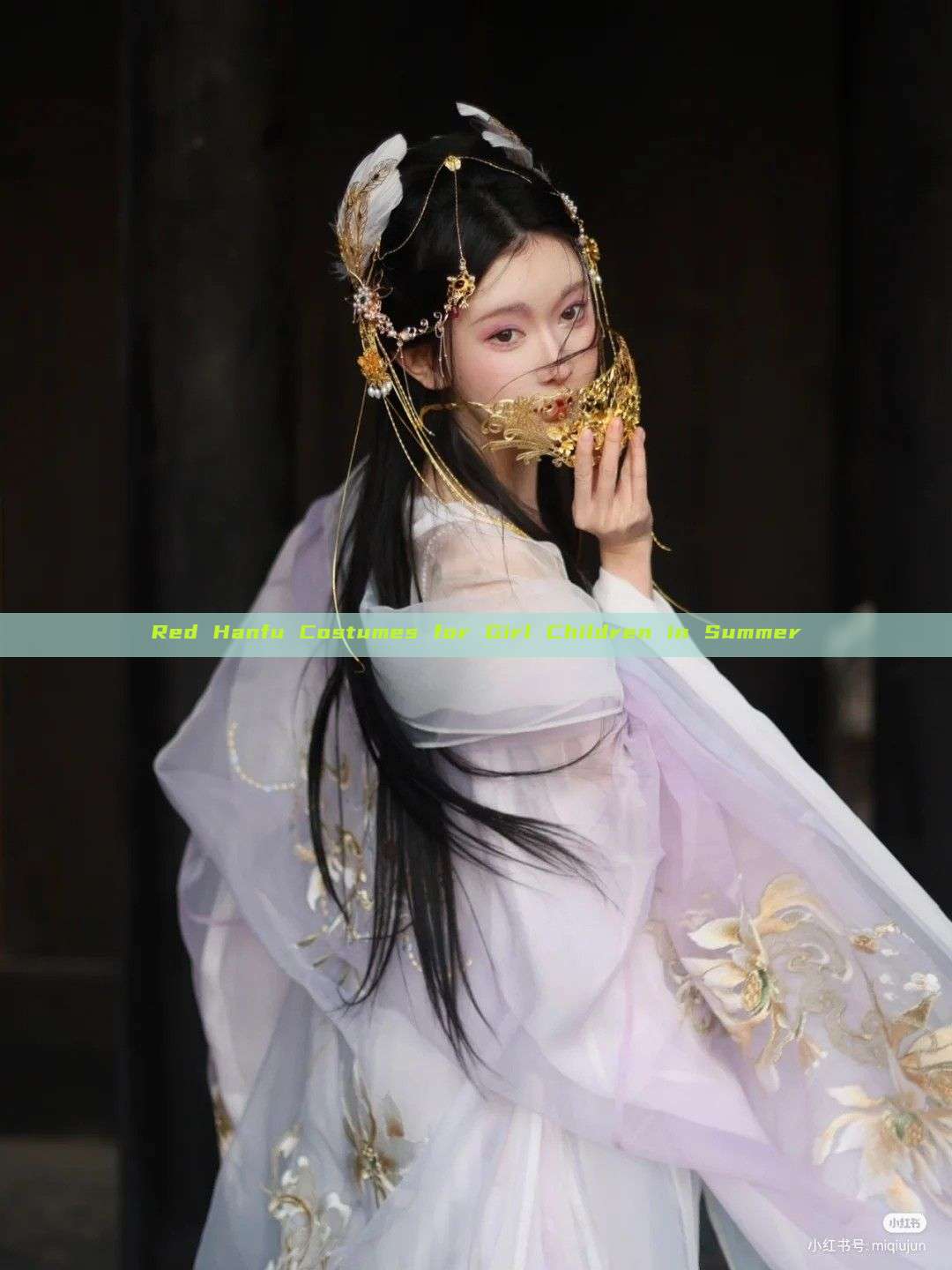 Red Hanfu Costumes for Girl Children in Summer