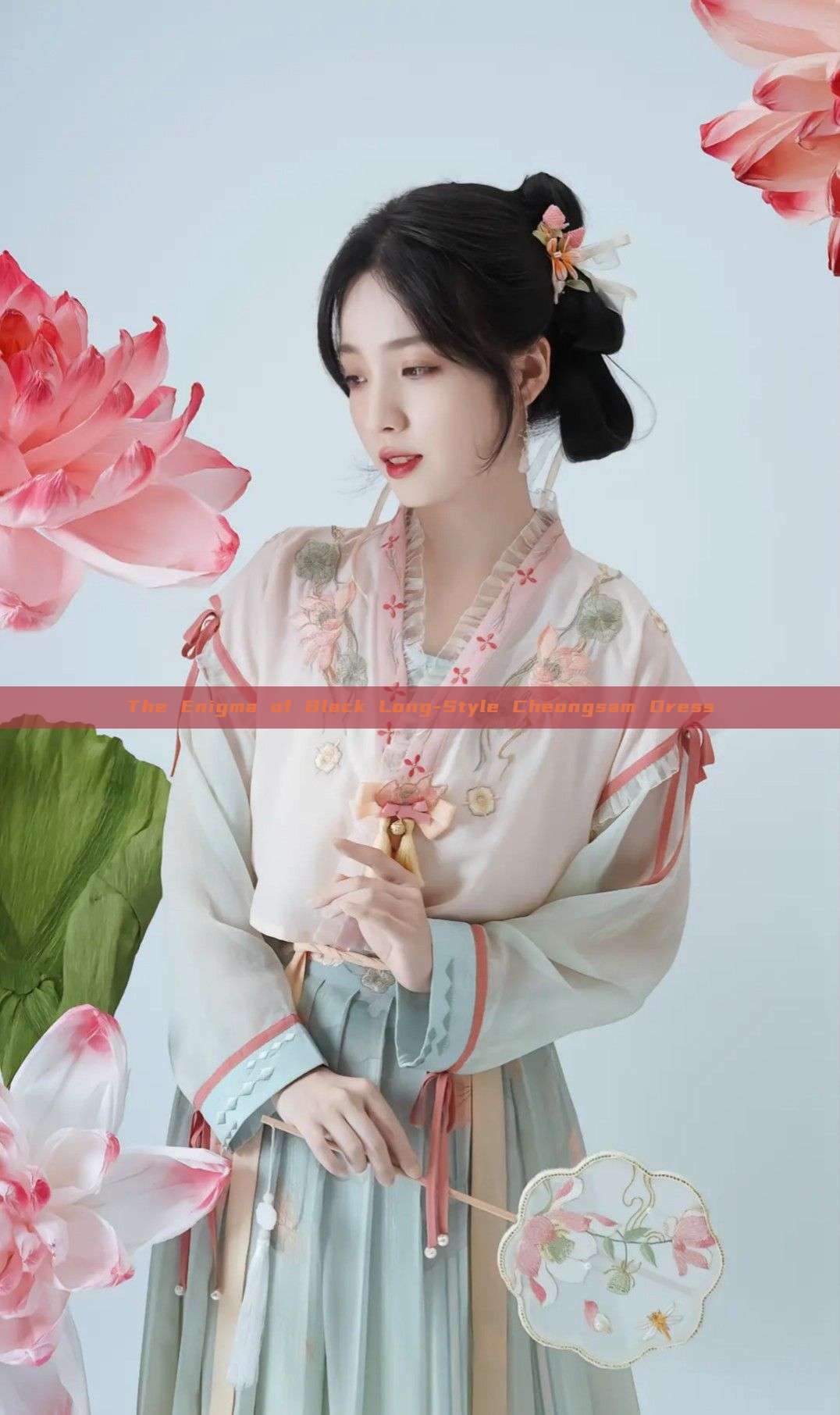 The Enigma of Black Long-Style Cheongsam Dress