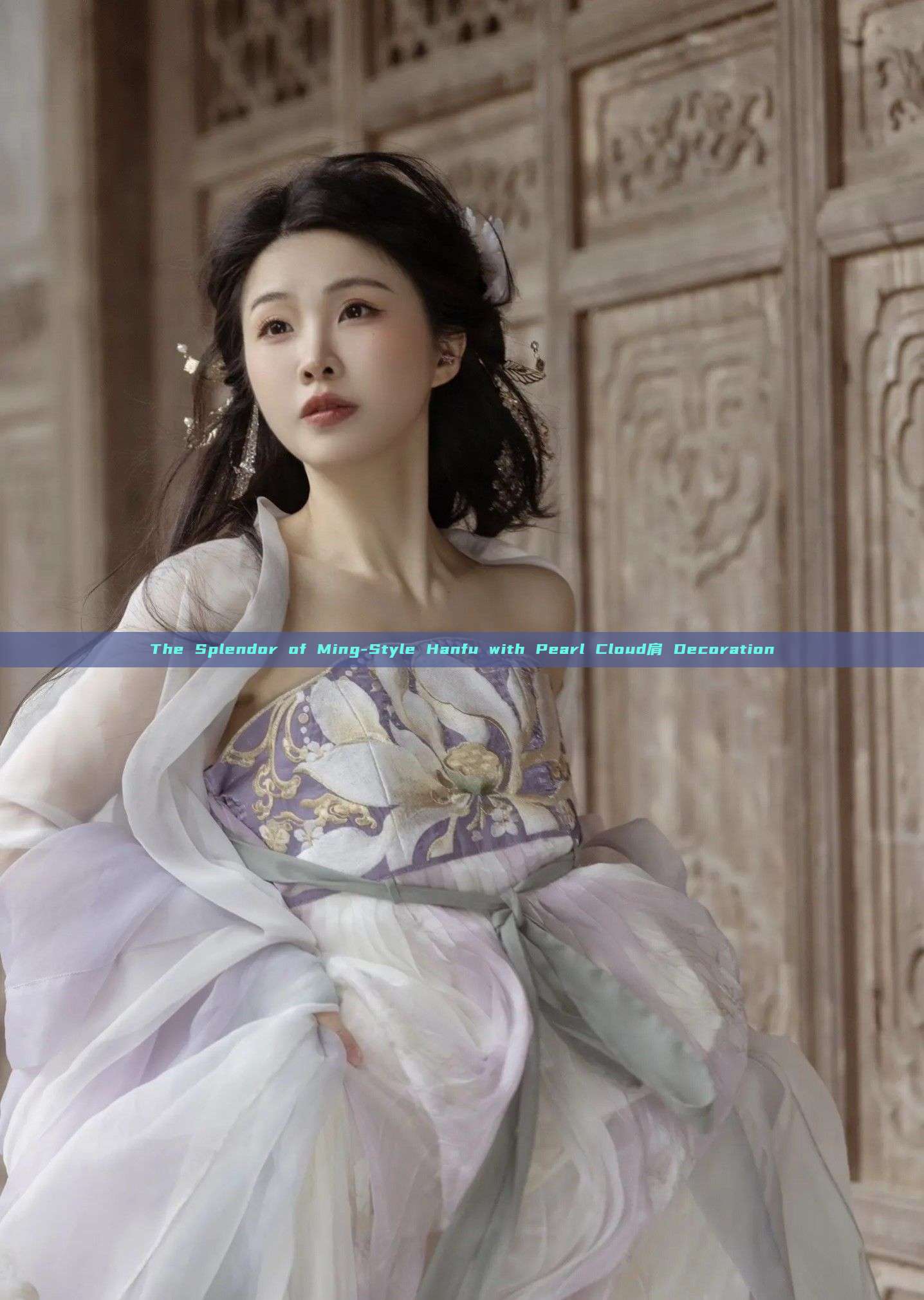 The Splendor of Ming-Style Hanfu with Pearl Cloud肩 Decoration