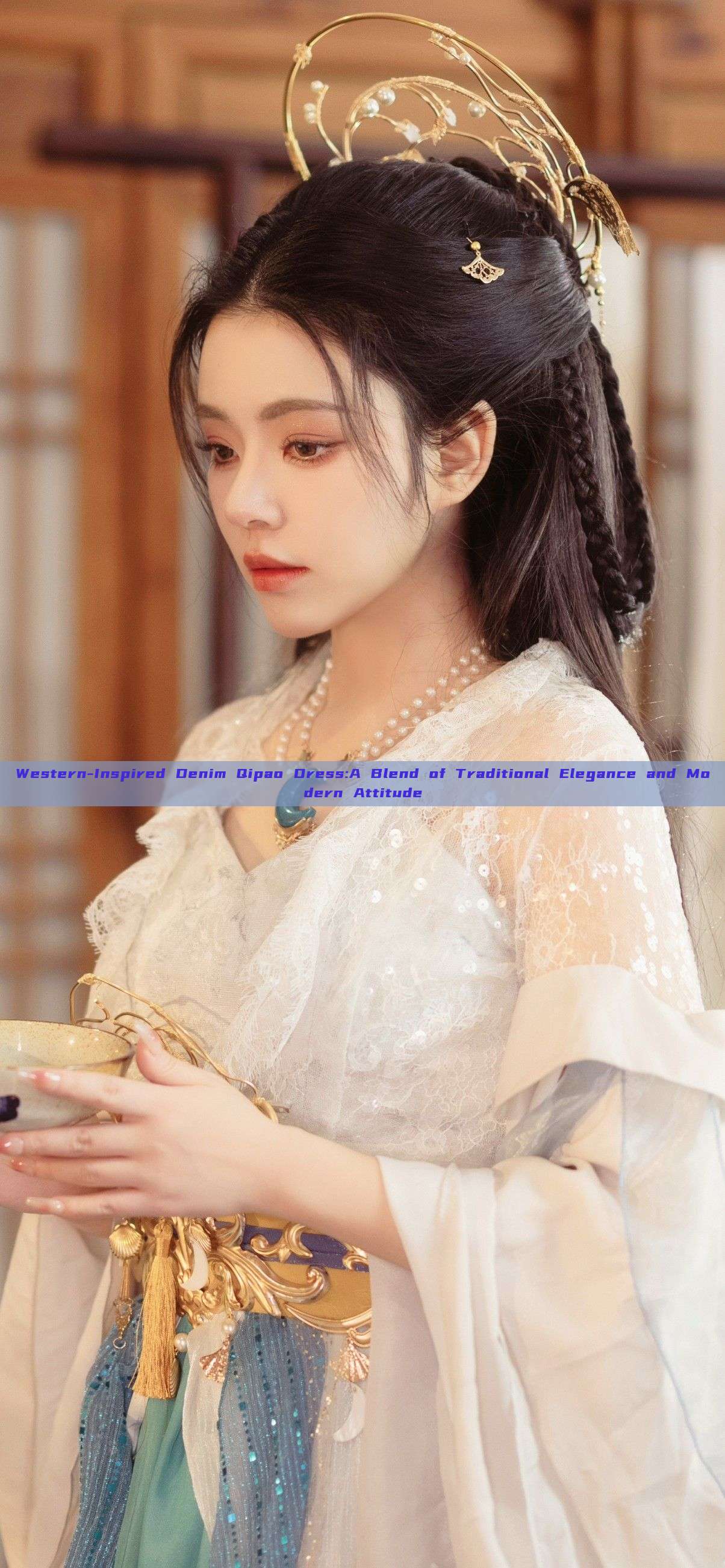 Western-Inspired Denim Qipao Dress:A Blend of Traditional Elegance and Modern Attitude