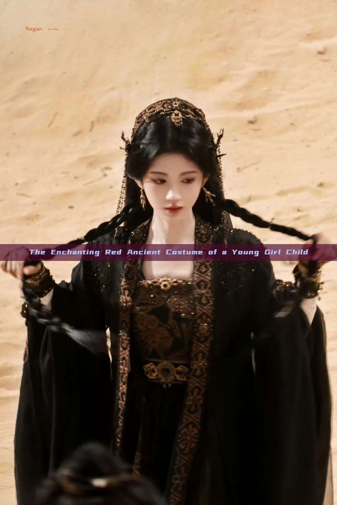 The Enchanting Red Ancient Costume of a Young Girl Child The Enchanting Red Ancient Costume of a Young Girl Child