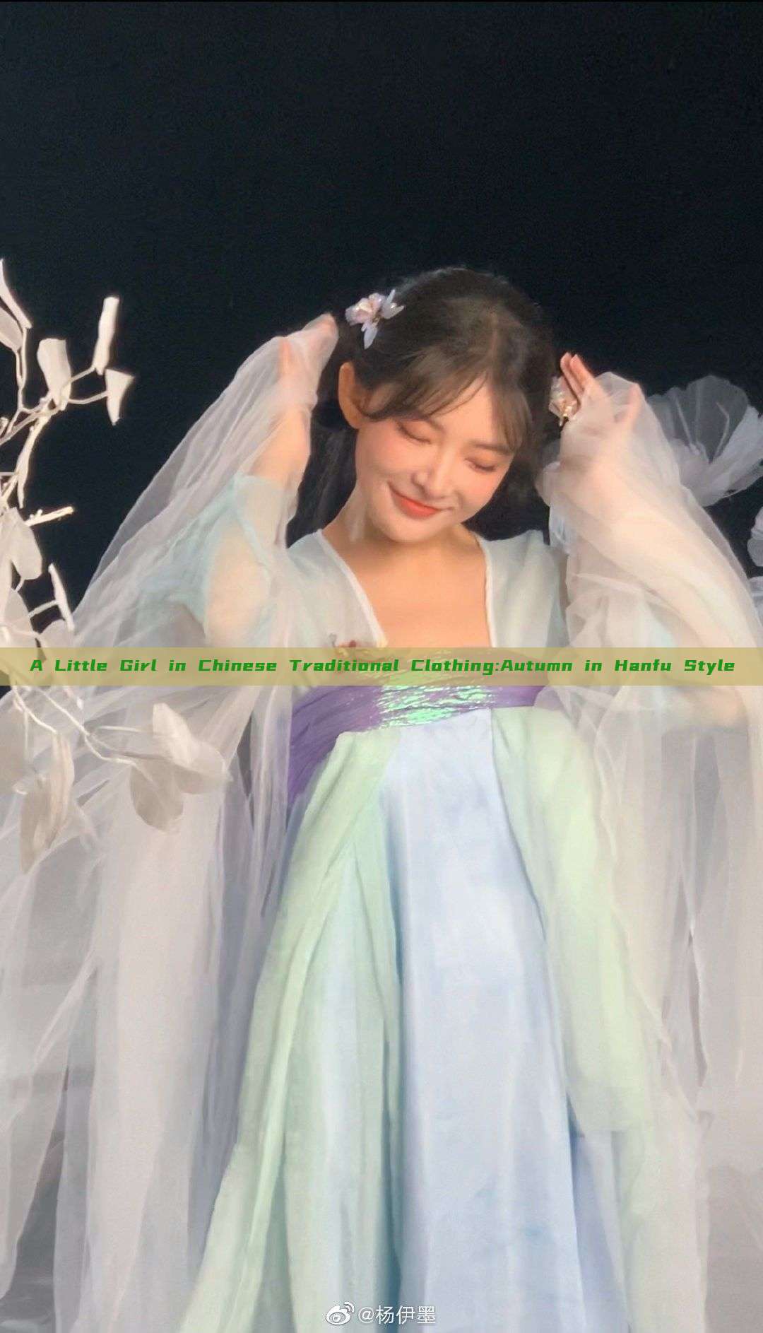 A Little Girl in Chinese Traditional Clothing:Autumn in Hanfu Style