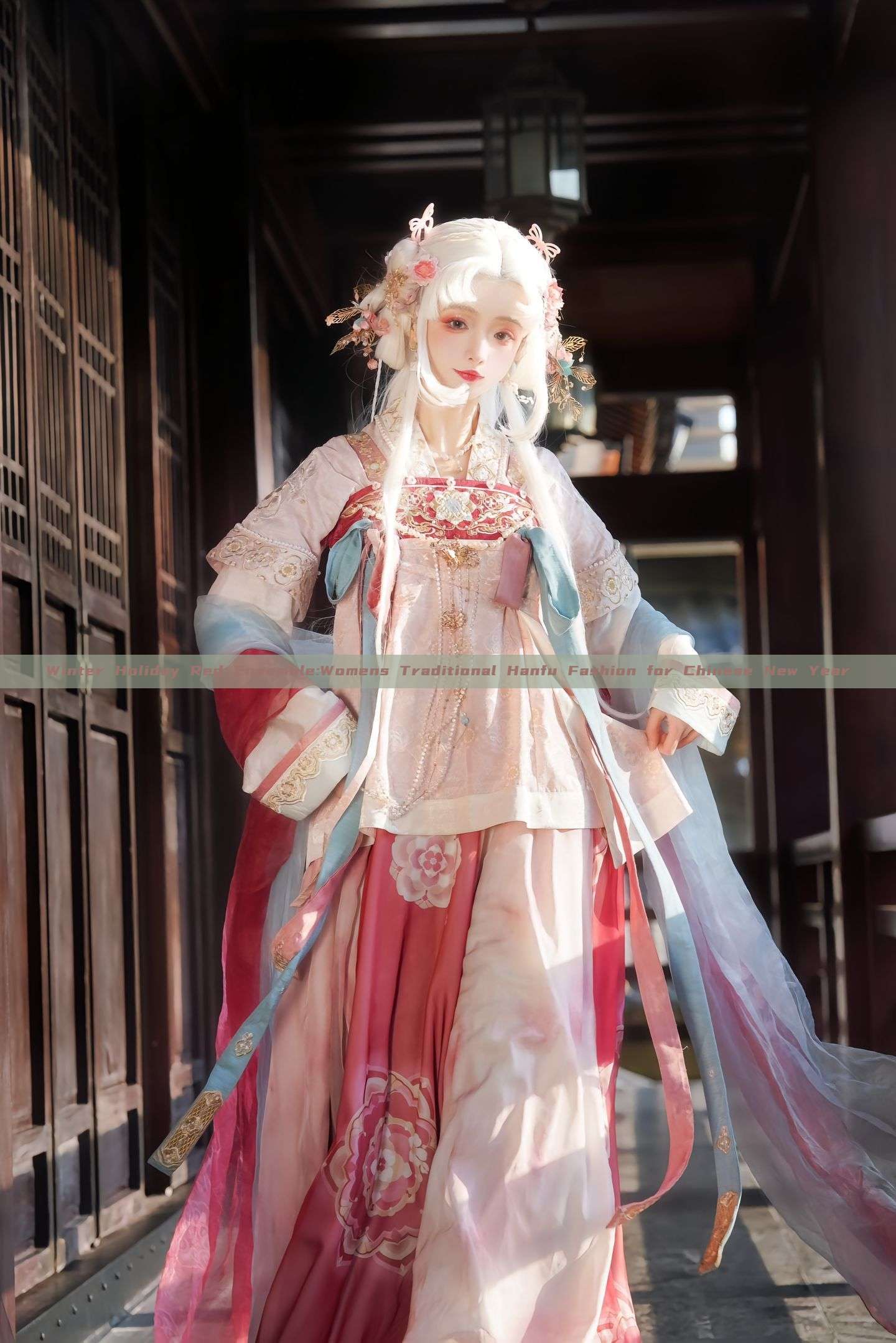 Winter Holiday Red Ensemble:Womens Traditional Hanfu Fashion for Chinese New Year Winter Holiday Red Ensemble:Womens Traditional Hanfu Fashion for Chinese New Year