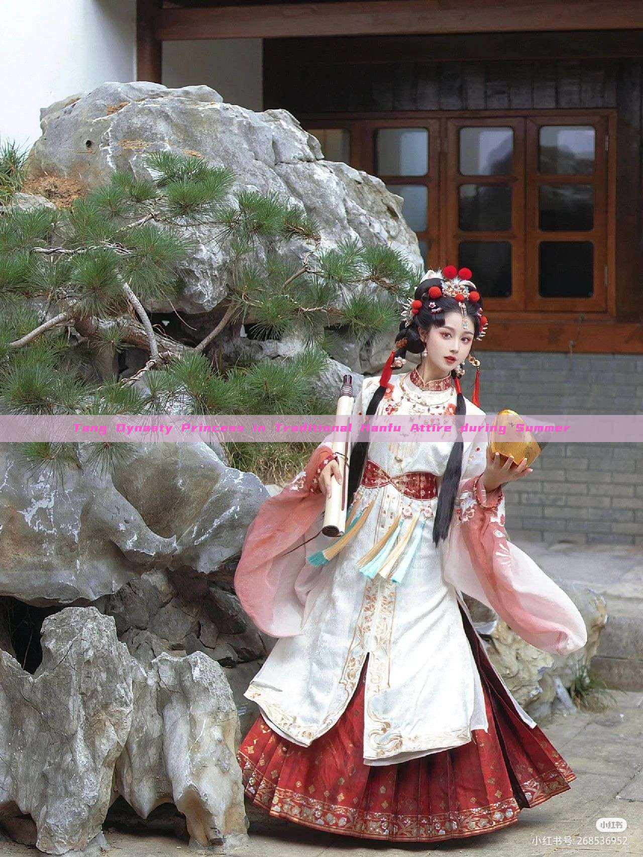 Tang Dynasty Princess in Traditional Hanfu Attire during Summer Tang Dynasty Princess in Traditional Hanfu Attire during Summer