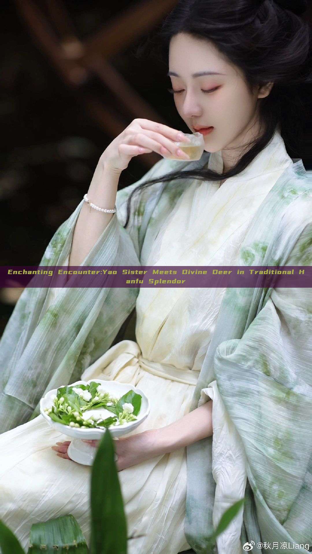 Enchanting Encounter:Yao Sister Meets Divine Deer in Traditional Hanfu Splendor