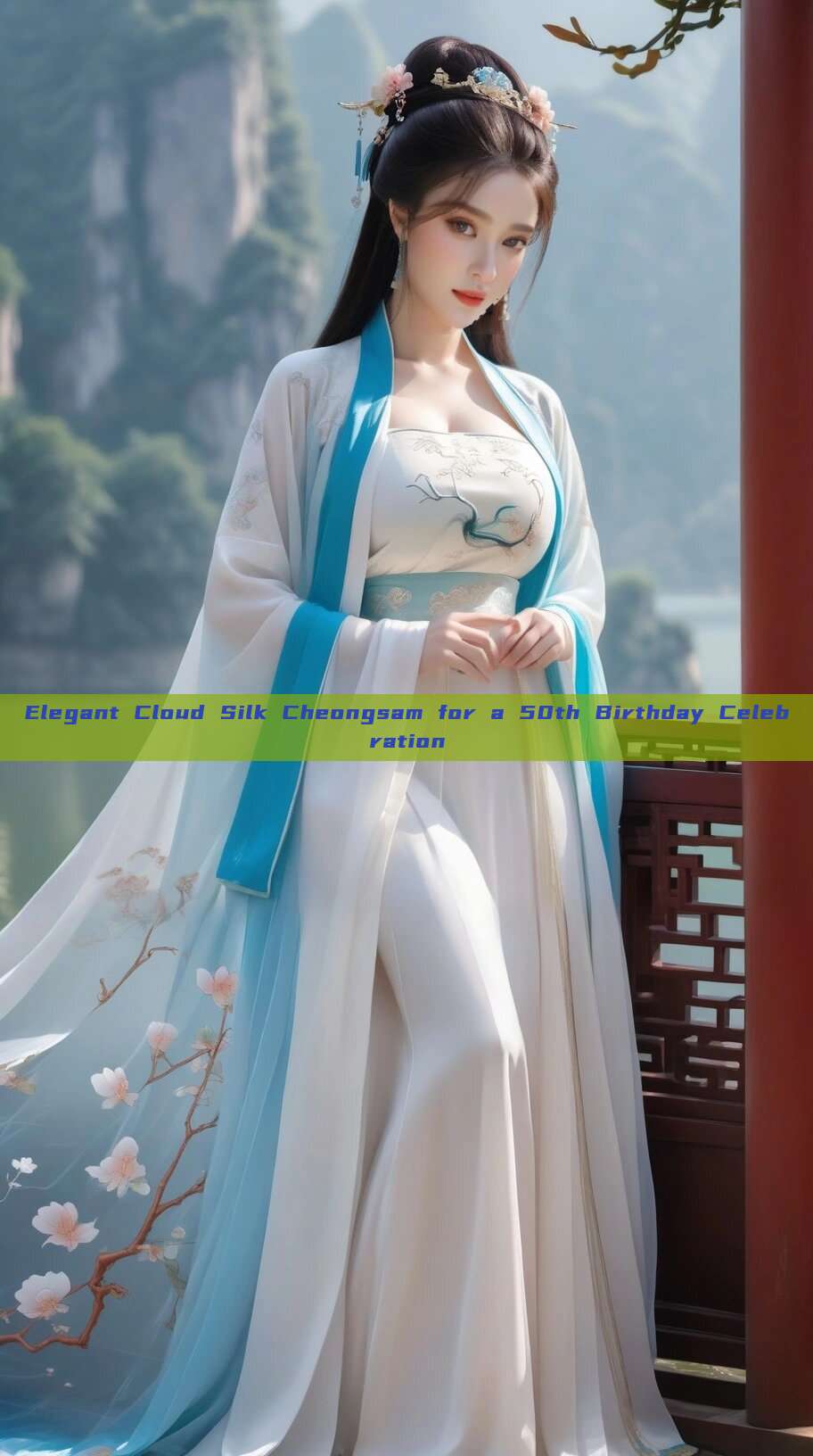 Elegant Cloud Silk Cheongsam for a 50th Birthday Celebration Elegant Cloud Silk Cheongsam for a 50th Birthday Celebration