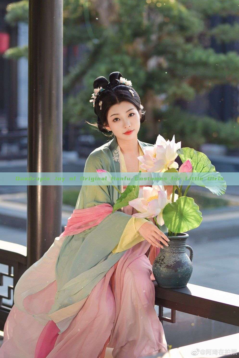 Quadruple Joy of Original Hanfu Costumes for Little Girls