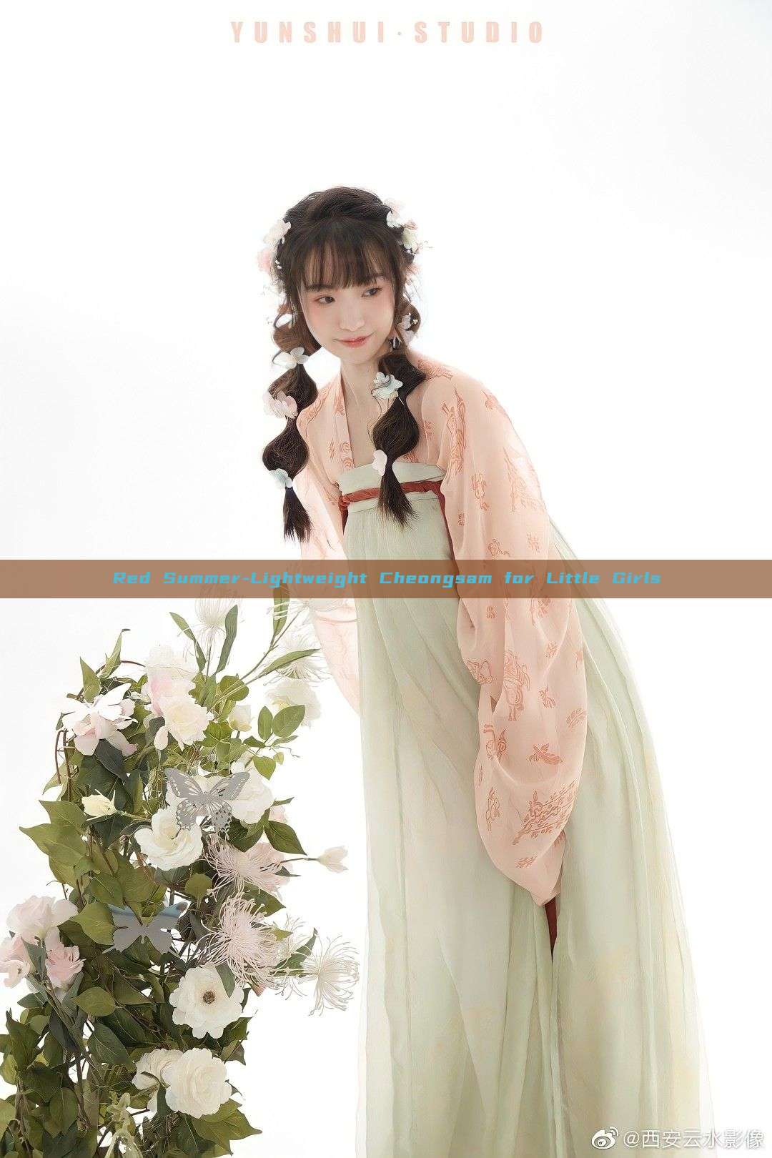 Red Summer-Lightweight Cheongsam for Little Girls