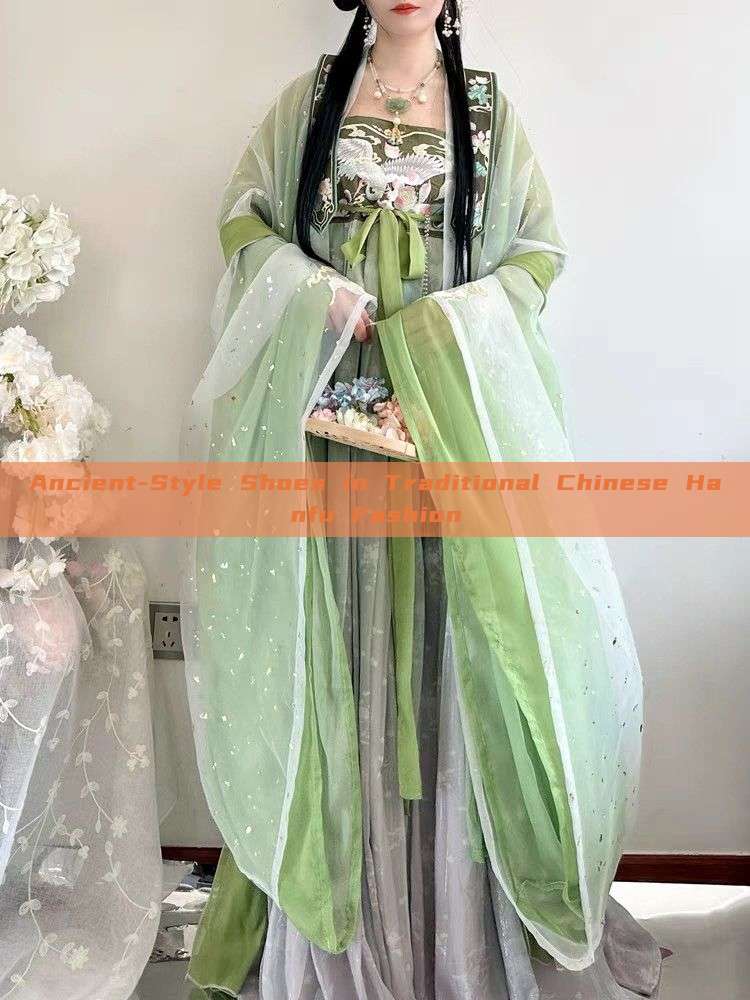 Ancient-Style Shoes in Traditional Chinese Hanfu Fashion