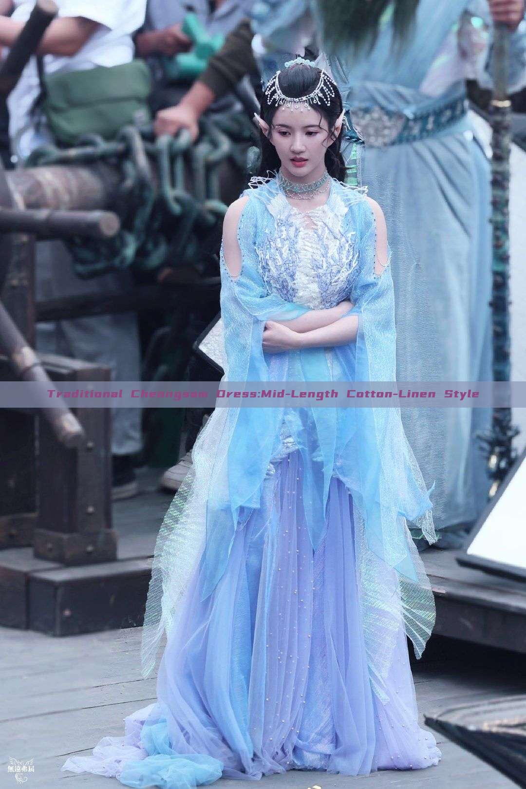 Traditional Cheongsam Dress:Mid-Length Cotton-Linen Style Traditional Cheongsam Dress:Mid-Length Cotton-Linen Style