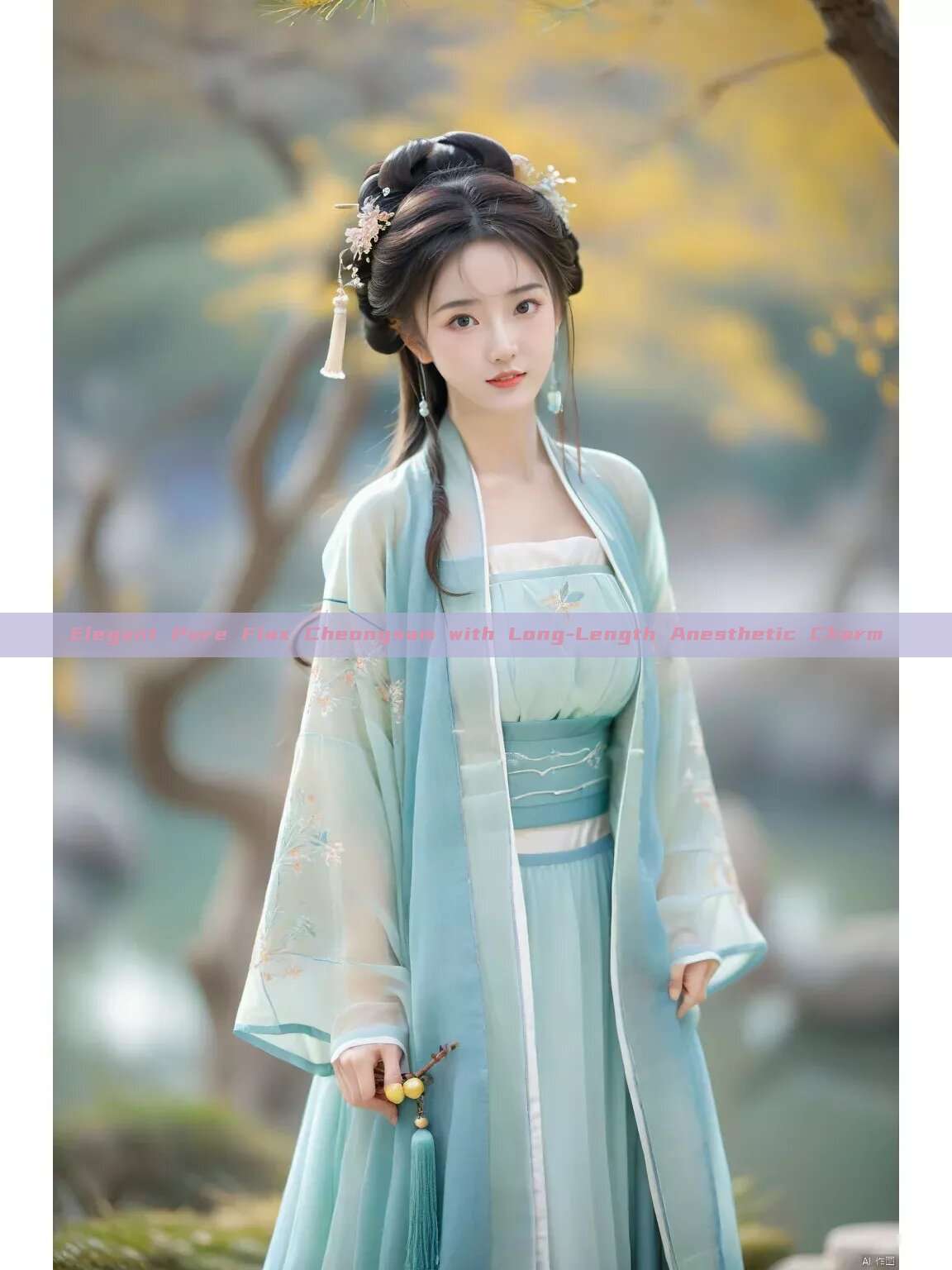 Elegant Pure Flax Cheongsam with Long-Length Anesthetic Charm