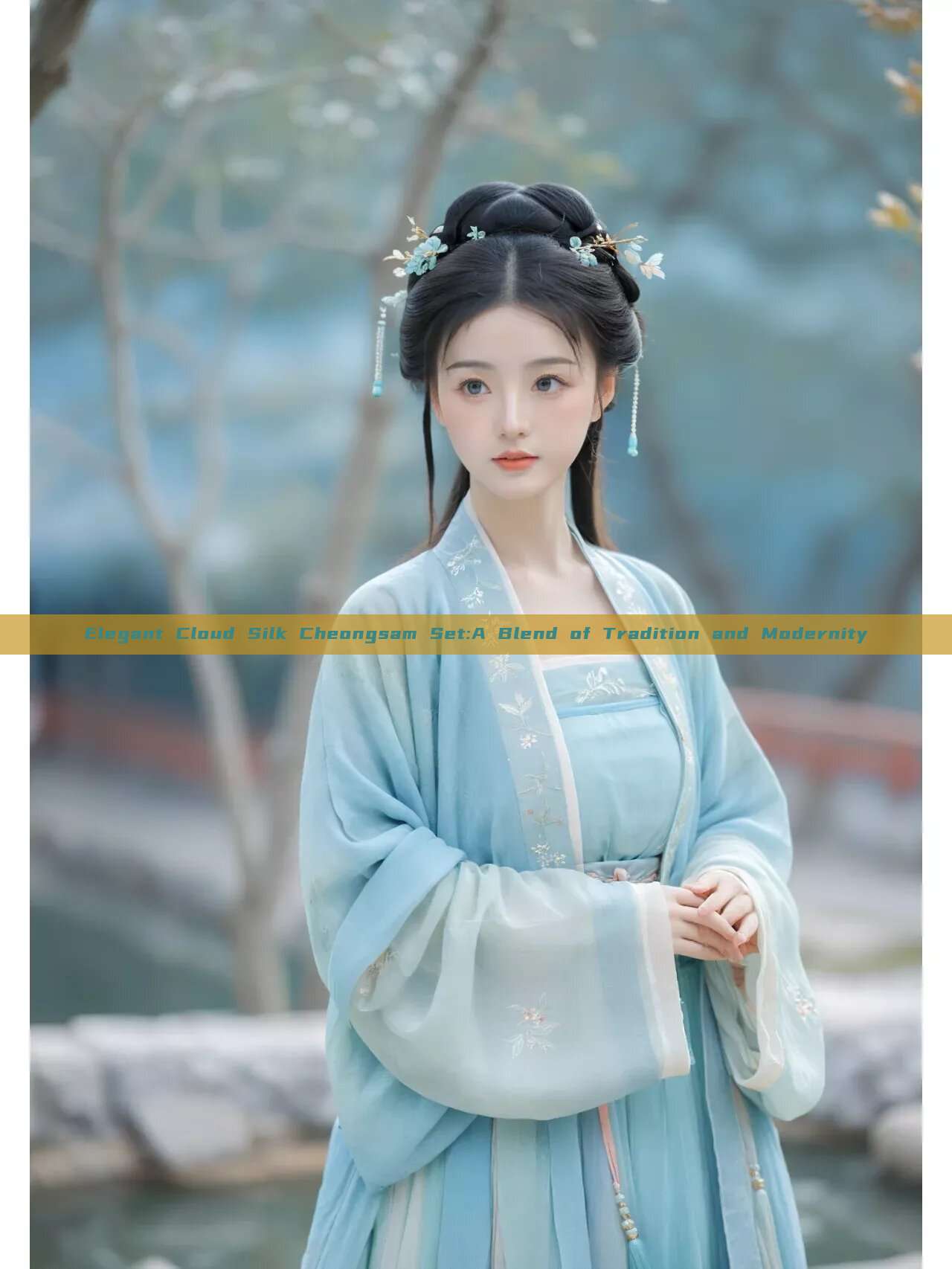 Elegant Cloud Silk Cheongsam Set:A Blend of Tradition and Modernity