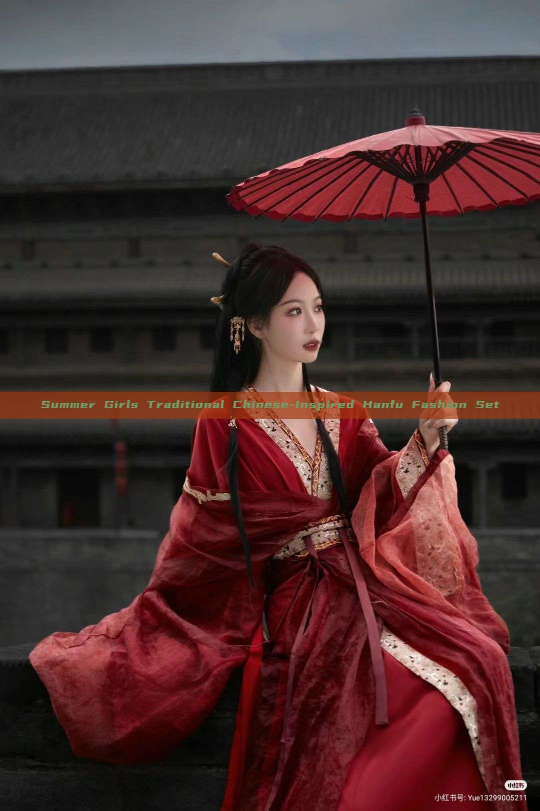 Summer Girls Traditional Chinese-Inspired Hanfu Fashion Set