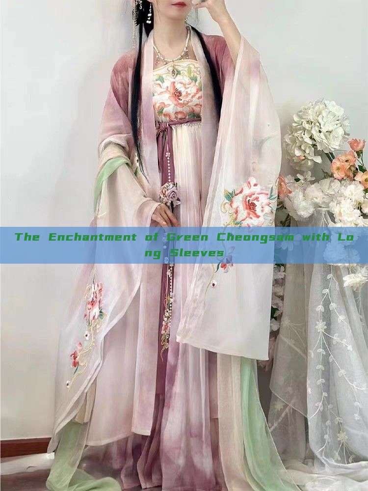 The Enchantment of Green Cheongsam with Long Sleeves