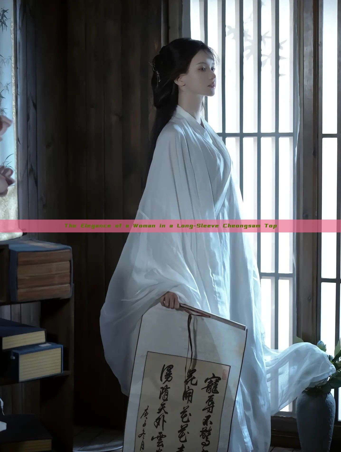 The Elegance of a Woman in a Long-Sleeve Cheongsam Top The Elegance of a Woman in a Long-Sleeve Cheongsam Top