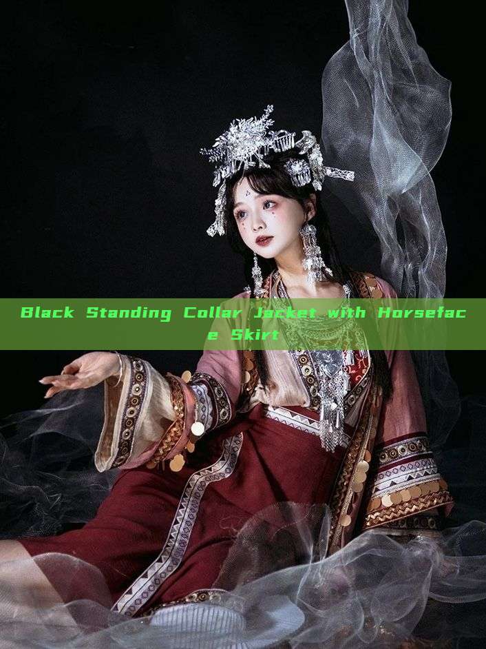 Black Standing Collar Jacket with Horseface Skirt