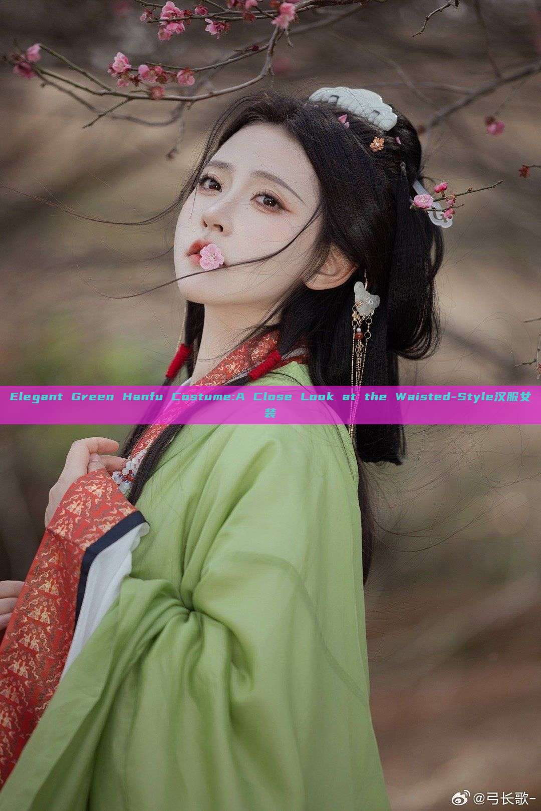 Elegant Green Hanfu Costume:A Close Look at the Waisted-Style汉服女装