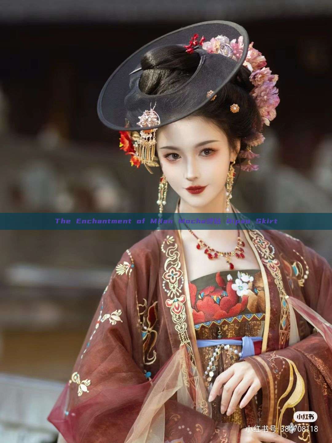 The Enchantment of Milan Mocha烫钻 Qipao Skirt