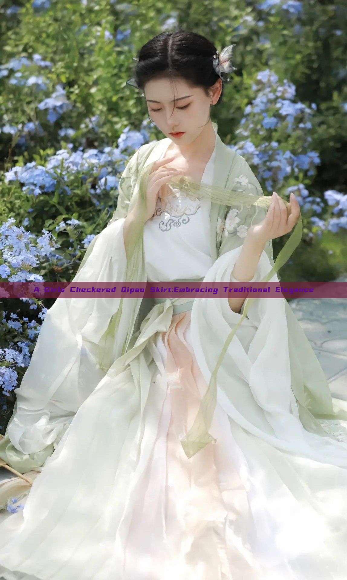 A Girls Checkered Qipao Skirt:Embracing Traditional Elegance