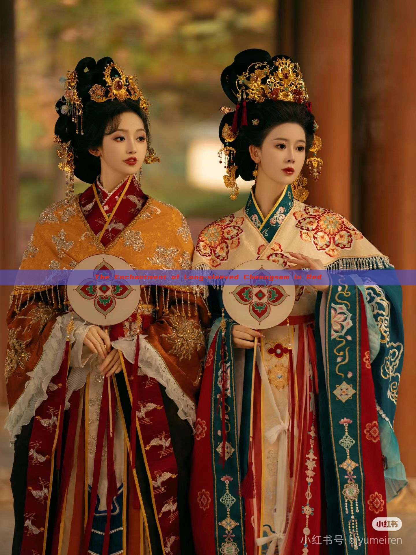 The Enchantment of Long-sleeved Cheongsam in Red