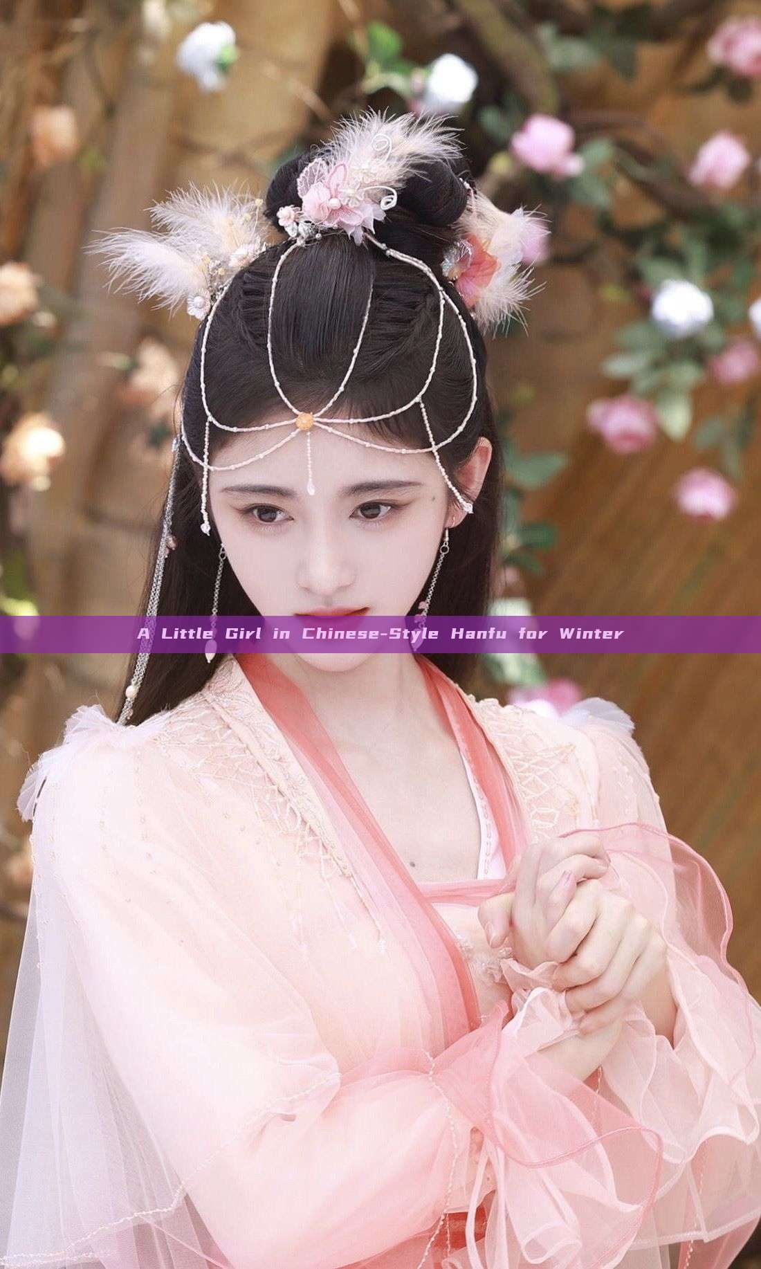 A Little Girl in Chinese-Style Hanfu for Winter