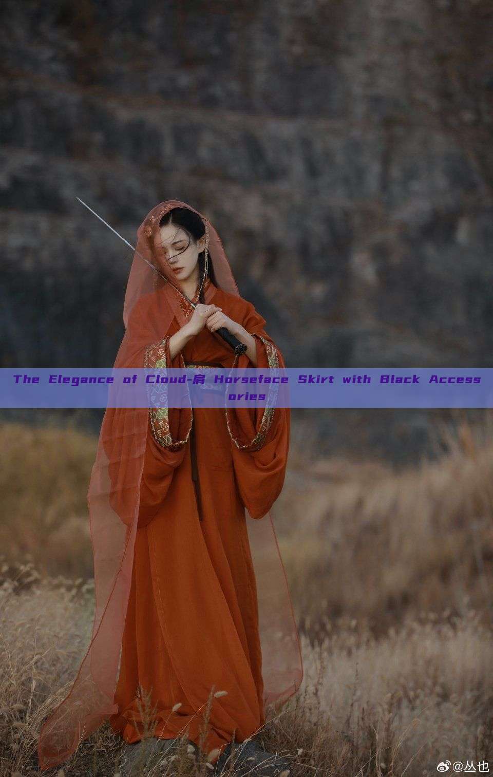 The Elegance of Cloud-肩 Horseface Skirt with Black Accessories The Elegance of Cloud-肩 Horseface Skirt with Black Accessories