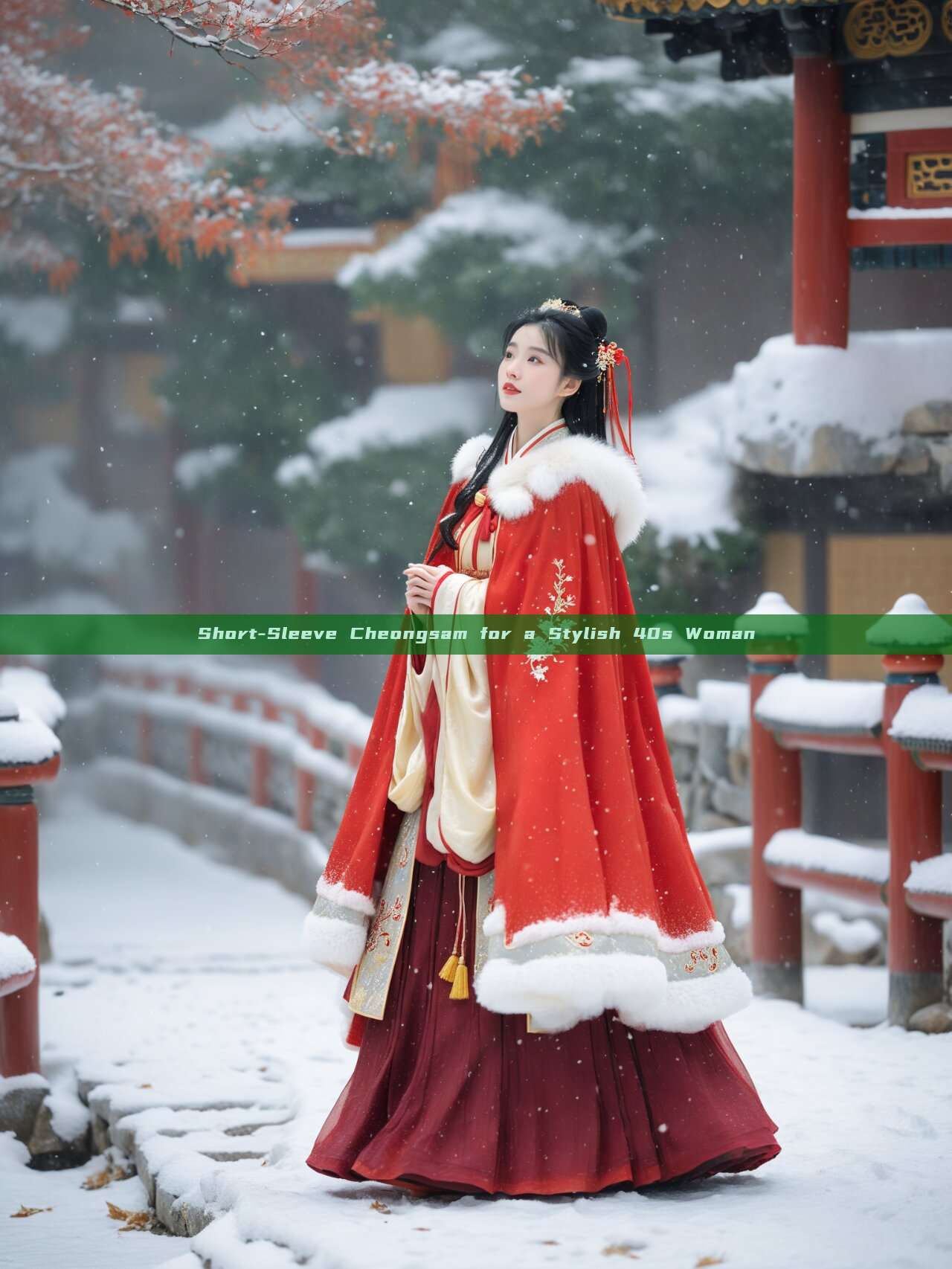 Short-Sleeve Cheongsam for a Stylish 40s Woman Short-Sleeve Cheongsam for a Stylish 40s Woman