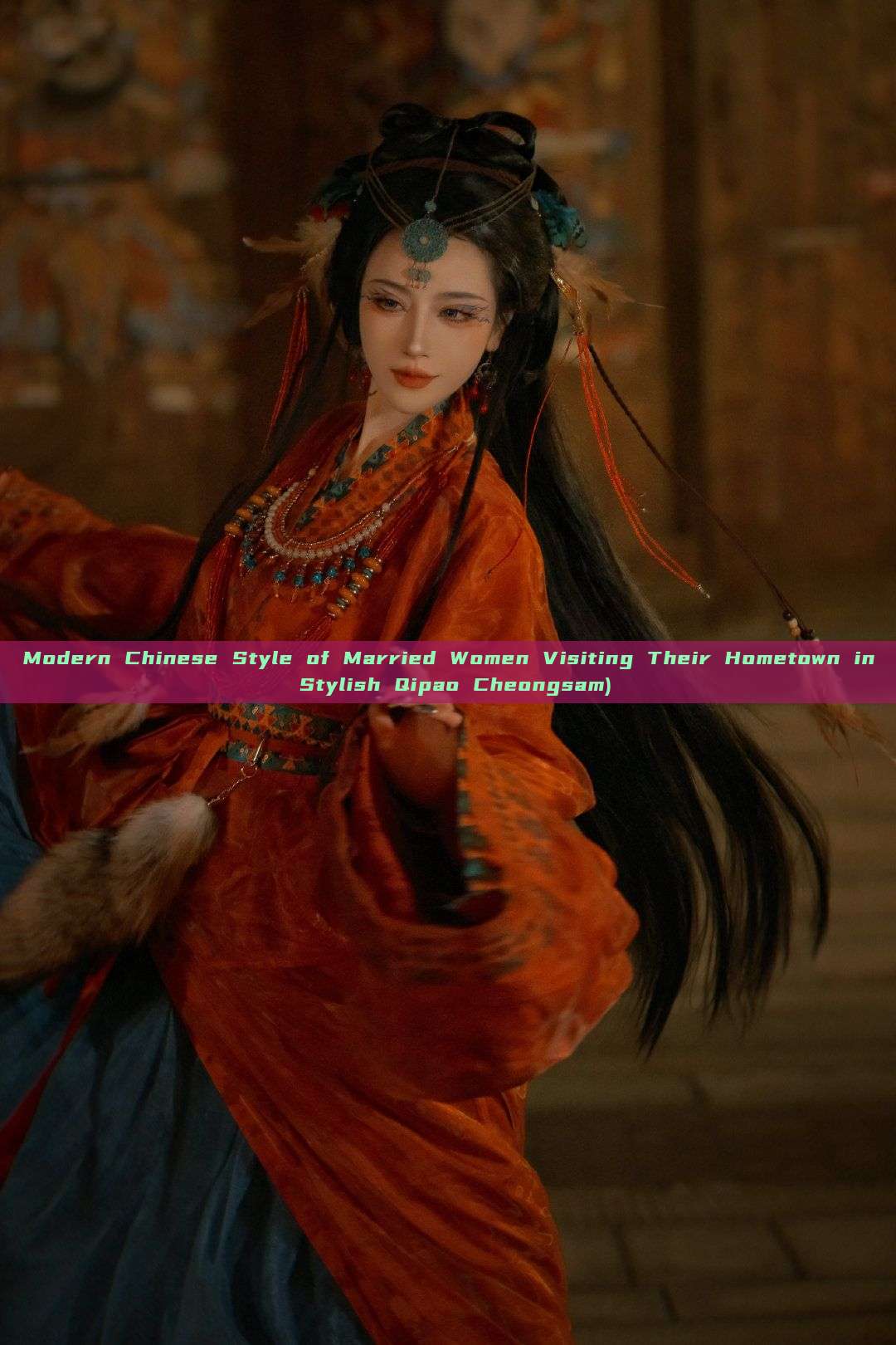 Modern Chinese Style of Married Women Visiting Their Hometown in Stylish Qipao Cheongsam) Modern Chinese Style of Married Women Visiting Their Hometown in Stylish Qipao Cheongsam)