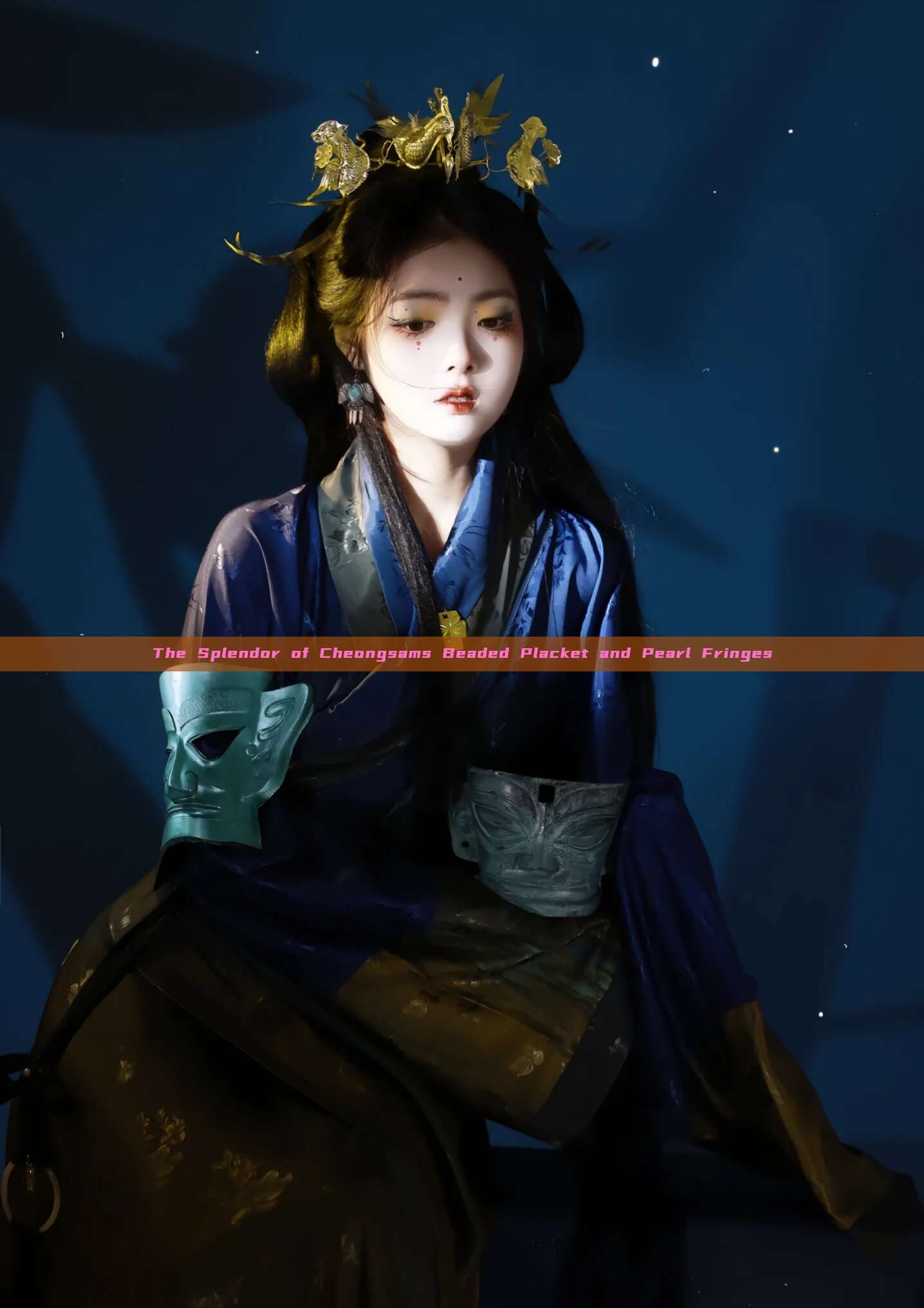 The Splendor of Cheongsams Beaded Placket and Pearl Fringes The Splendor of Cheongsams Beaded Placket and Pearl Fringes